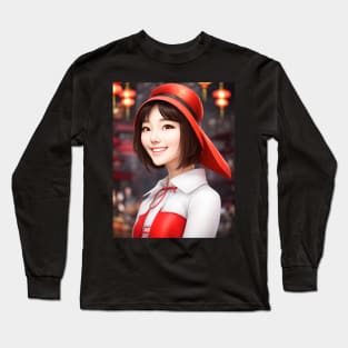 Portrait of a Chinese Woman Long Sleeve T-Shirt